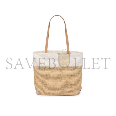 PRADA CONTRASTING RAFFIA TOTE BAG 1BG454 (23*22*8cm) PRADA CONTRASTING RAFFIA TOTE BAG 1BG454 (23*22*8cm)